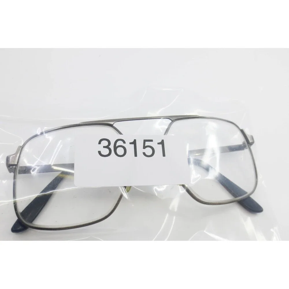 American Optical Vintage Square Aviator Metal Eyeglass Frames Gunmetal 140 36151